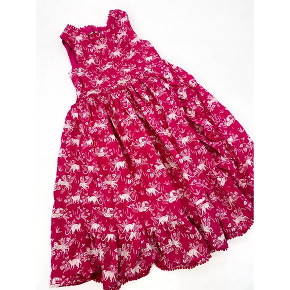 Mini Boden Pink Monkey Jungle Dress 5-6 Y - Picture 1 of 4